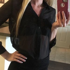 Zenana Outfitters Tops - ๐ธ5 for $15!๐ธ Black Sheer Button Up Zenana Outfitters Tops - ๐ธ5 for $15!๐ธ Black Sheer Button Up